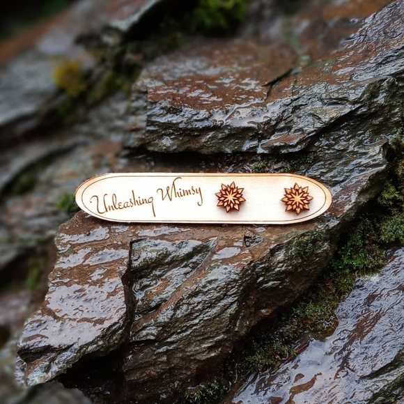 Starshine Wooden Earrings - Picture 1 of 4